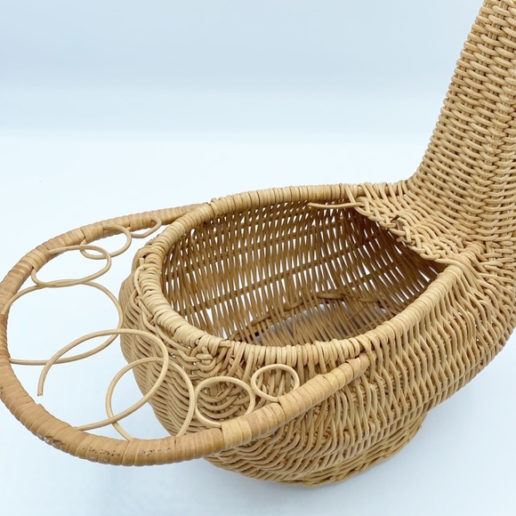 Vintage boho decor Chicken Wicker Basket creel - Picture 7 of 8